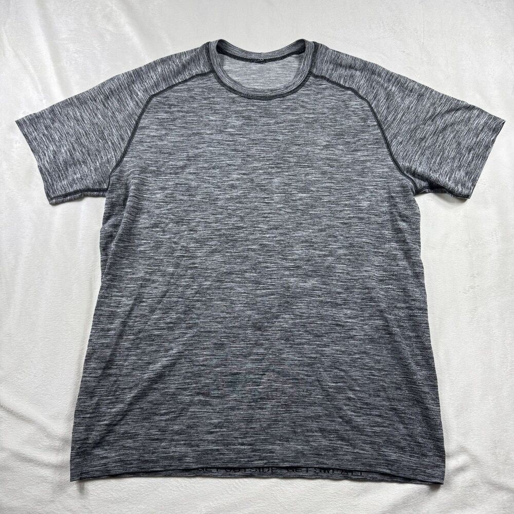 Lululemon Metal Vent Tech Short Sleeve Shirt Men's L Black Gray Heather Sport